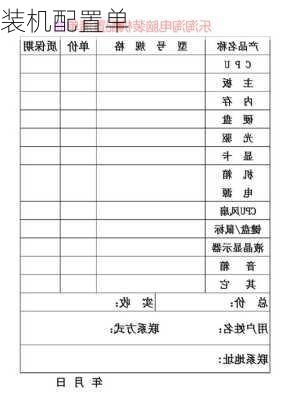 装机配置单-第1张图片-模头数码科技网