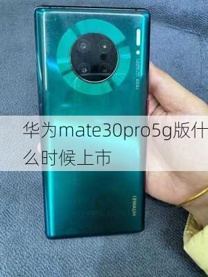 华为mate30pro5g版什么时候上市-第2张图片-模头数码科技网