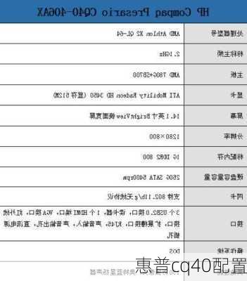 惠普cq40配置-第1张图片-模头数码科技网