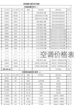 空调价格表-第3张图片-模头数码科技网