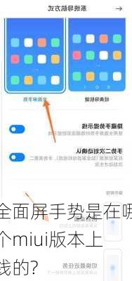 全面屏手势是在哪个miui版本上线的?-第1张图片-模头数码科技网