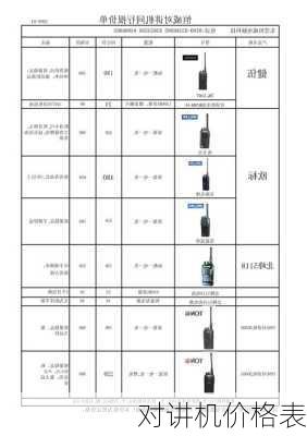 对讲机价格表-第1张图片-模头数码科技网