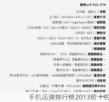 手机品牌排行榜2013前十名-第1张图片-模头数码科技网