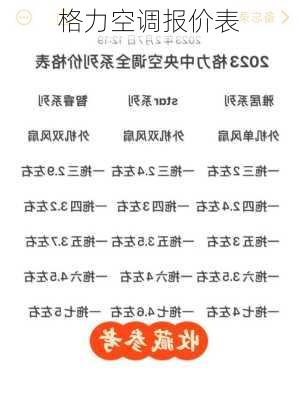 格力空调报价表-第1张图片-模头数码科技网