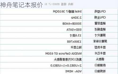 神舟笔记本报价