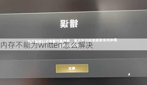 内存不能为written怎么解决-第2张图片-模头数码科技网