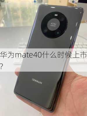 华为mate40什么时候上市?-第1张图片-模头数码科技网