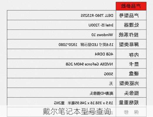 戴尔笔记本型号查询