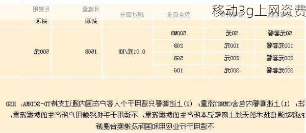 移动3g上网资费-第3张图片-模头数码科技网