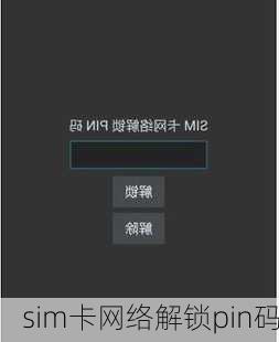 sim卡网络解锁pin码