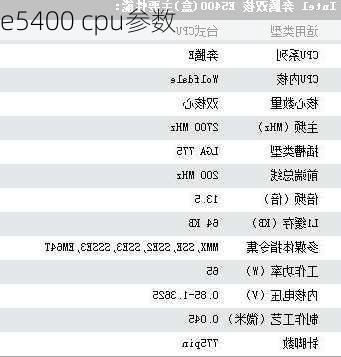 e5400 cpu参数-第3张图片-模头数码科技网