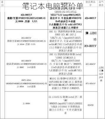 笔记本电脑报价单-第1张图片-模头数码科技网