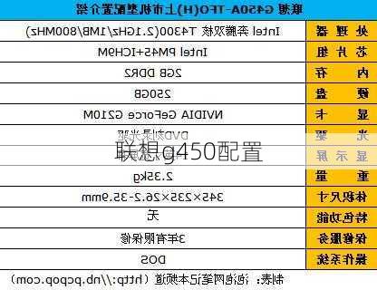 联想g450配置