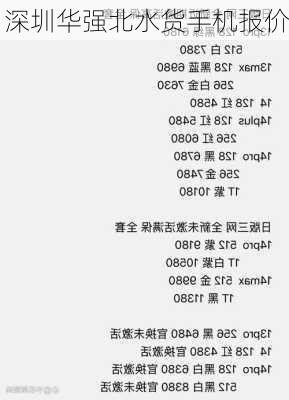 深圳华强北水货手机报价